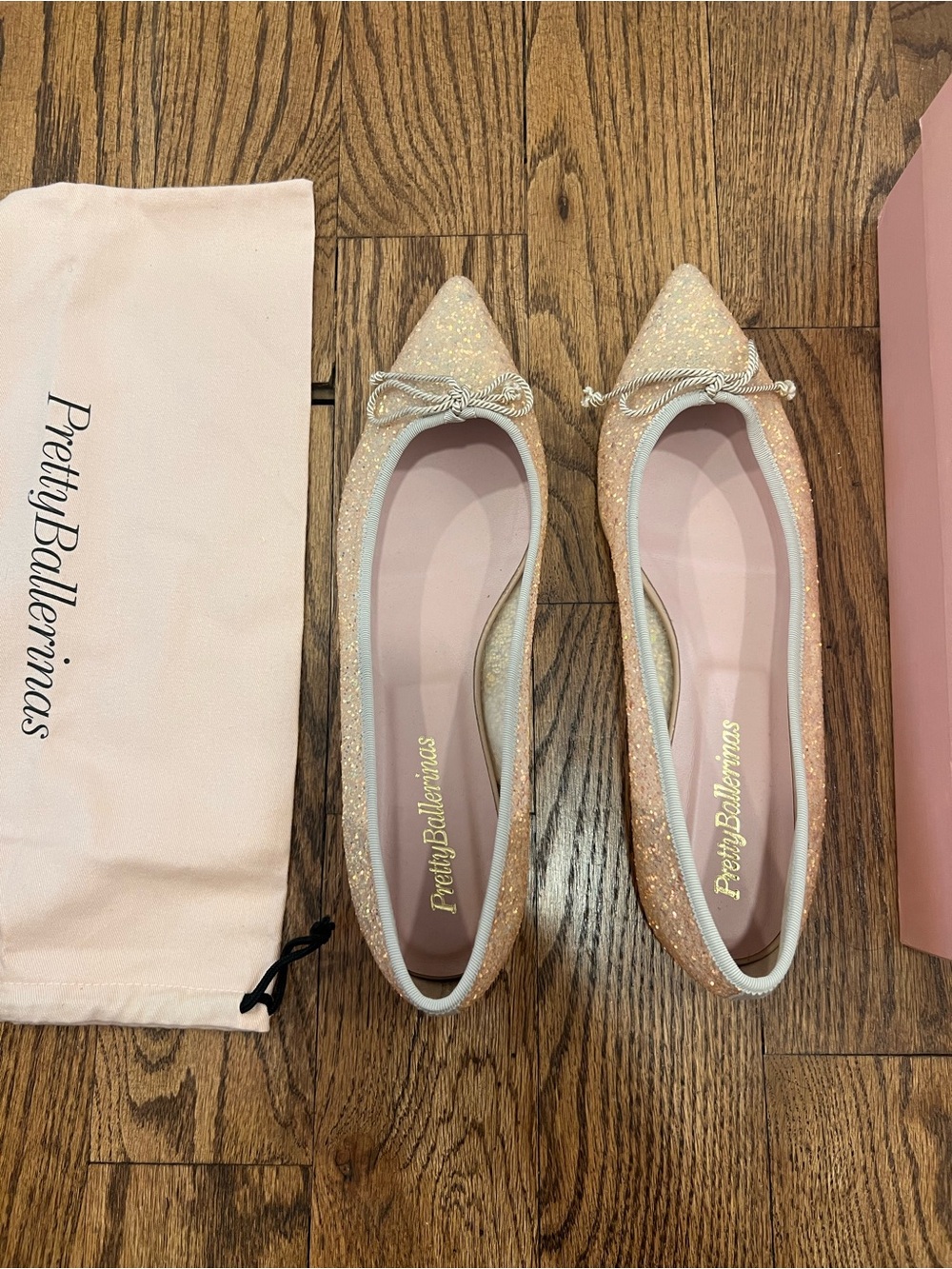 Pretty Ballerinas Ella Rose Tyrien Glitter Pointed Ballet Flats EU 40 NIB